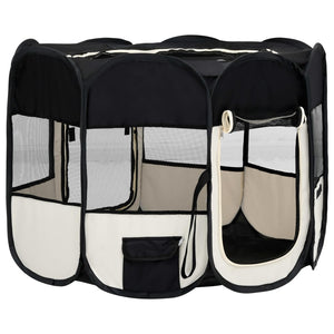 Foldable Dog Playpen With Carrying Bag Black 90X90x58 Cm