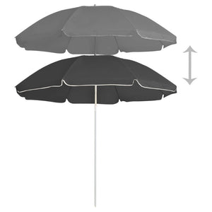 Outdoor Parasol With Steel Pole Anthracite 180 Cm