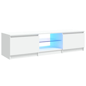 Tv Cabinet With Led Lights White 140X40x35.5 Cm