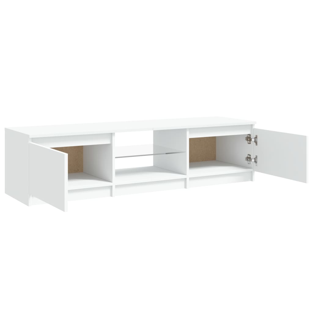 Tv Cabinet With Led Lights White 140X40x35.5 Cm