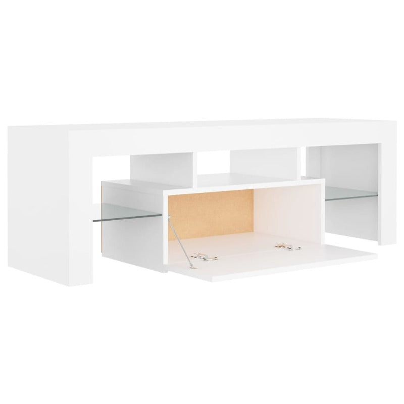 Tv Cabinet With Led Lights White 120X35x40 Cm