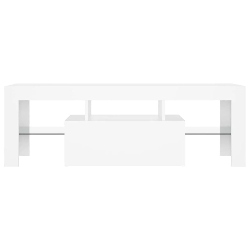 Tv Cabinet With Led Lights White 120X35x40 Cm