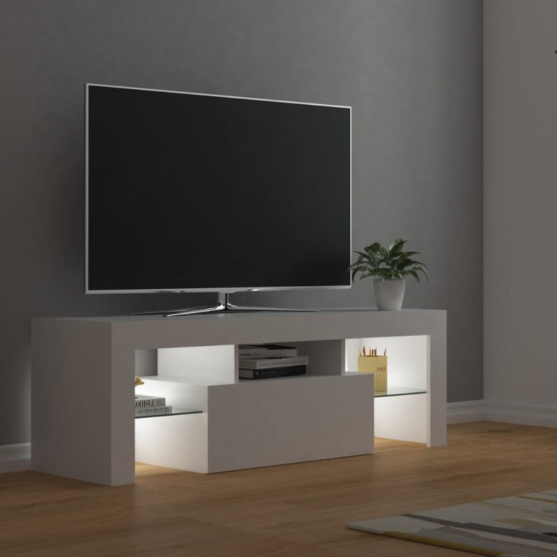 Tv Cabinet With Led Lights White 120X35x40 Cm