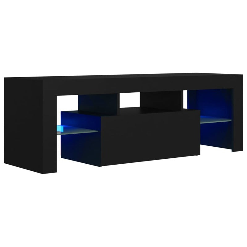 Tv Cabinet With Led Lights Black 120X35x40 Cm