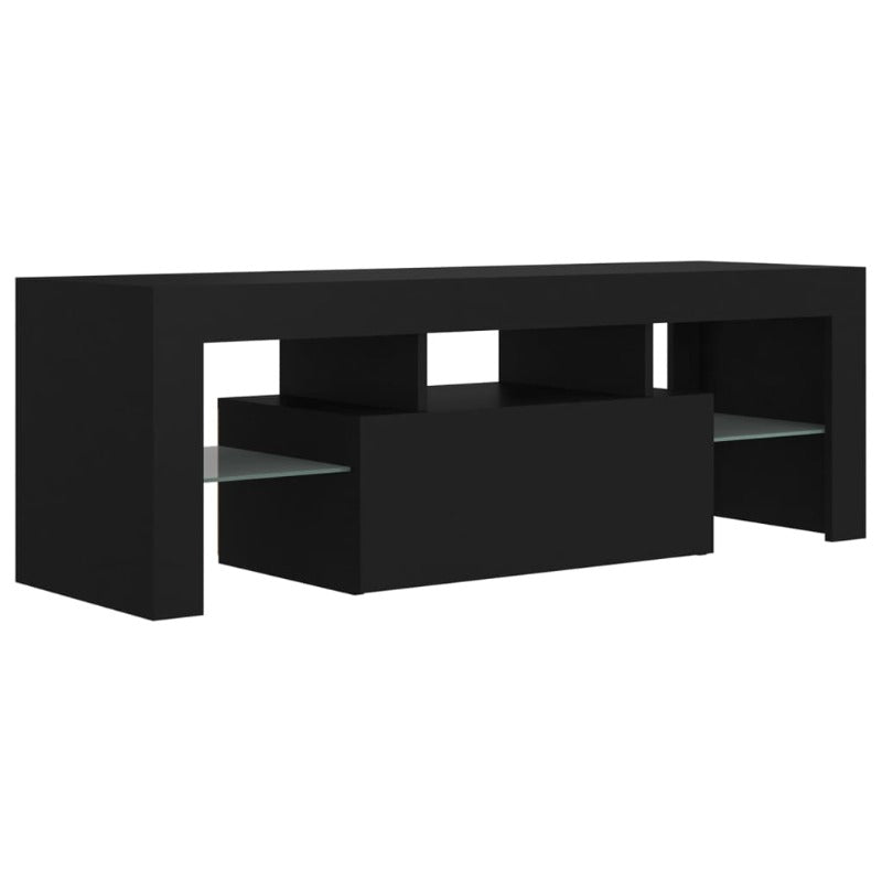 Tv Cabinet With Led Lights Black 120X35x40 Cm