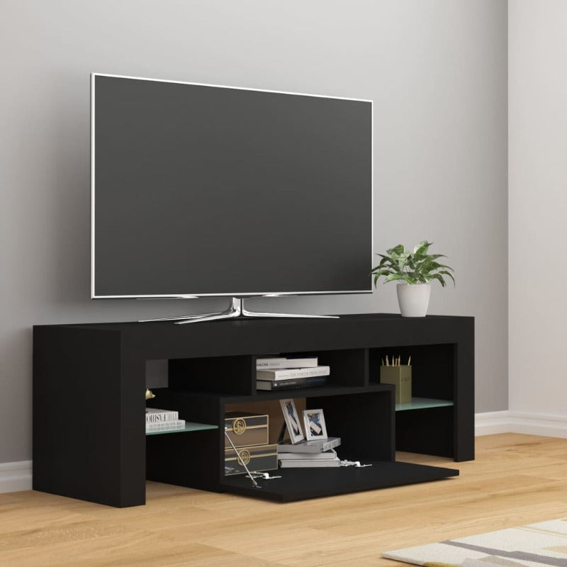 Tv Cabinet With Led Lights Black 120X35x40 Cm