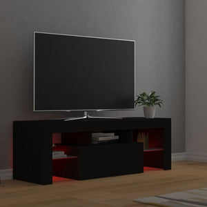 Tv Cabinet With Led Lights Black 120X35x40 Cm