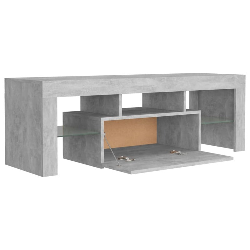 Tv Cabinet With Led Lights Concrete Grey 120X35x40 Cm