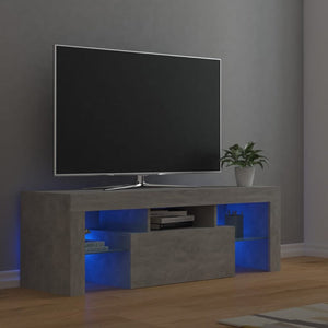 Tv Cabinet With Led Lights Concrete Grey 120X35x40 Cm