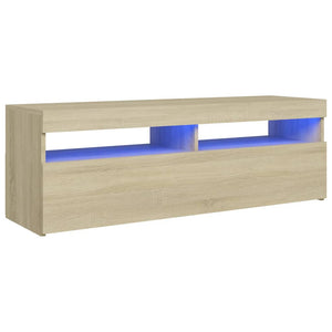 Tv Cabinet With Led Lights Sonoma Oak 120X35x40 Cm