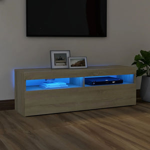 Tv Cabinet With Led Lights Sonoma Oak 120X35x40 Cm