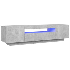 Tv Cabinet With Led Lights Concrete Grey 160X35x40 Cm