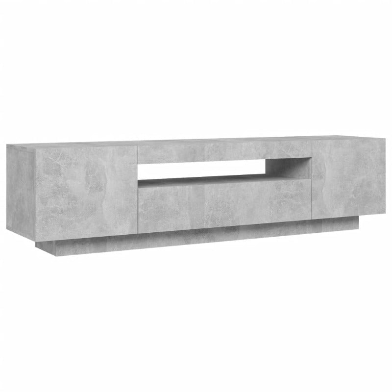 Tv Cabinet With Led Lights Concrete Grey 160X35x40 Cm