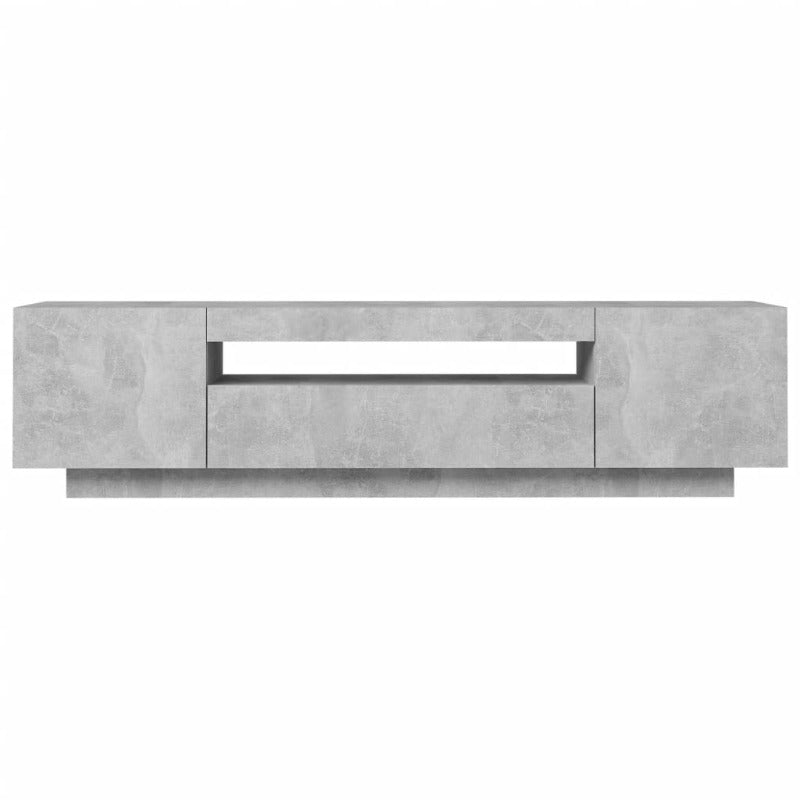 Tv Cabinet With Led Lights Concrete Grey 160X35x40 Cm