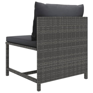 10 Piece Garden Lounge Set With Cushions Poly Rattan Grey