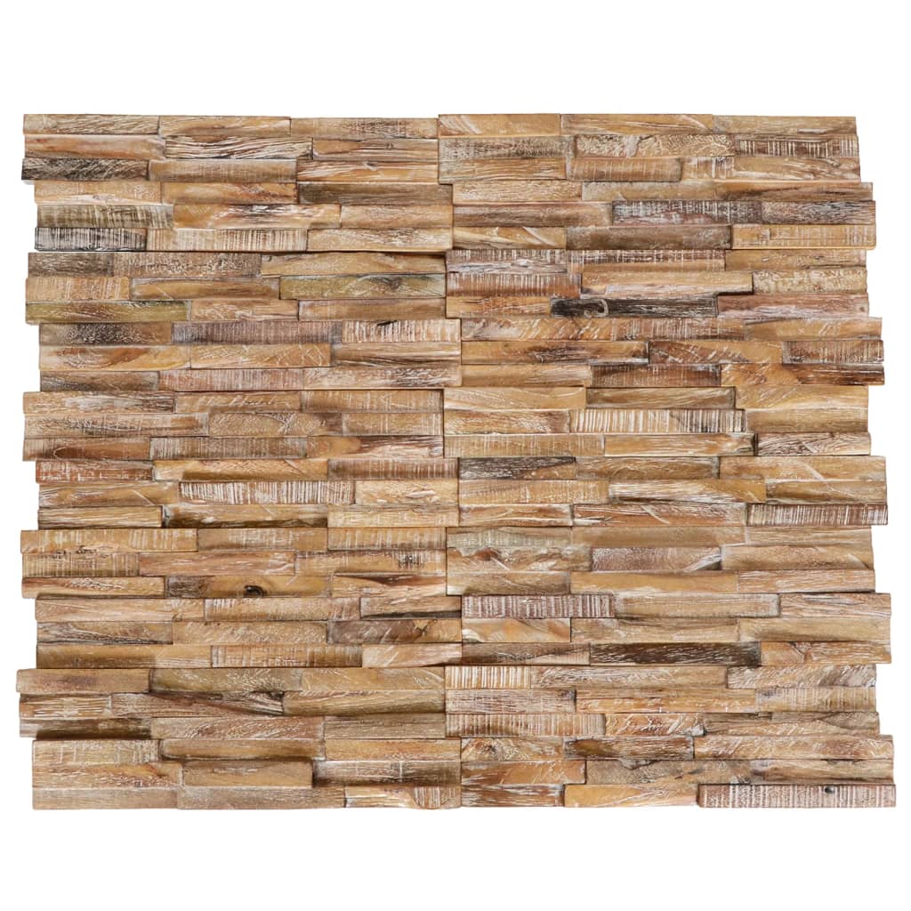 3D Wall Cladding Panels 10 Pcs 1.01 M Solid Teak Wood