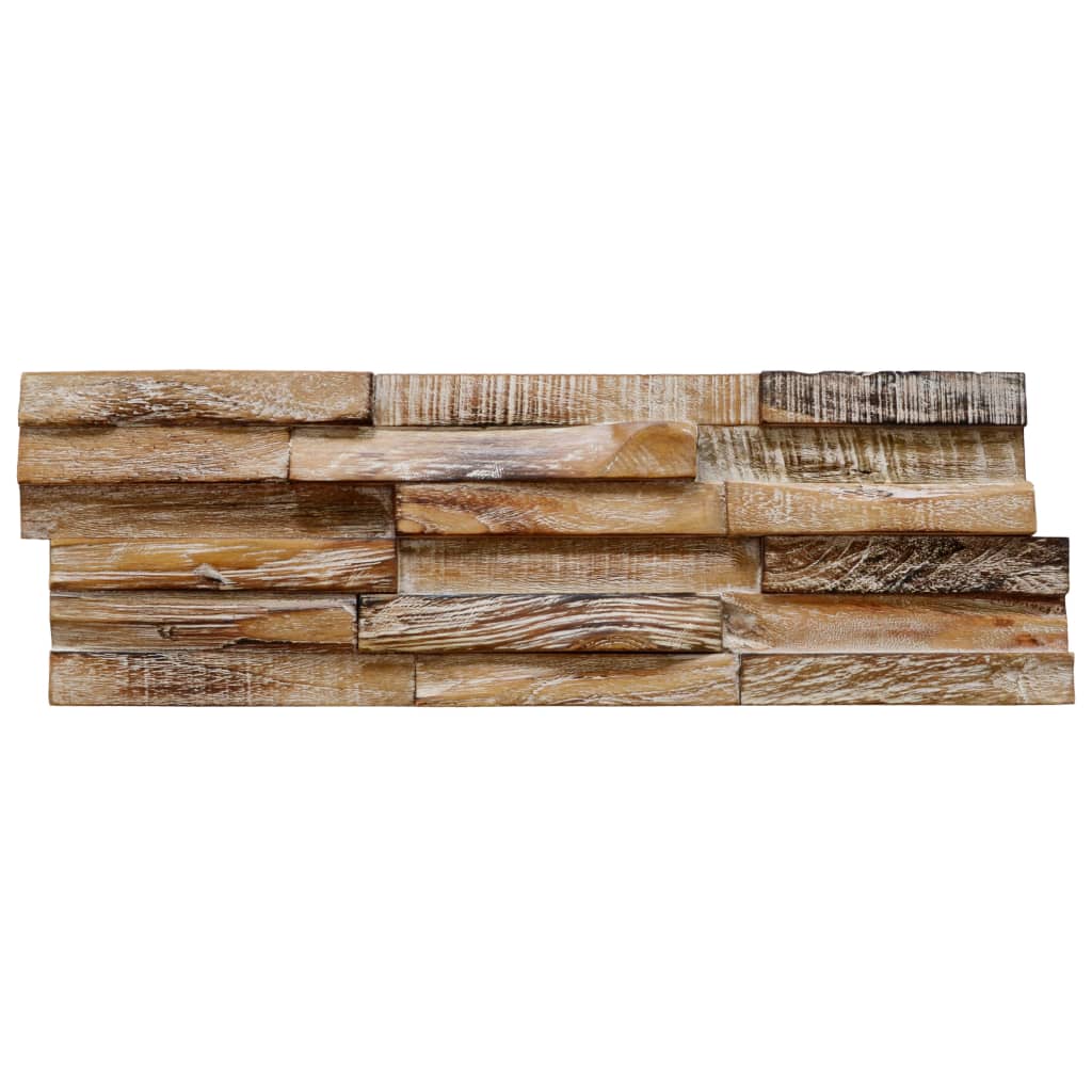 3D Wall Cladding Panels 10 Pcs 1.01 M Solid Teak Wood