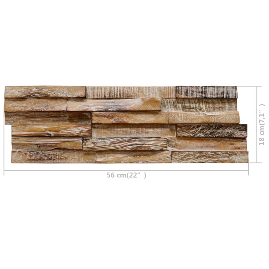 3D Wall Cladding Panels 10 Pcs 1.01 M Solid Teak Wood