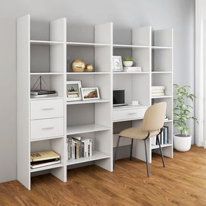 Book Cabinet White 40X35x180 Cm Engineered Wood