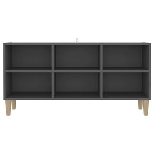 Tv Cabinet With Solid Wood Legs Grey 103.5X30x50 Cm