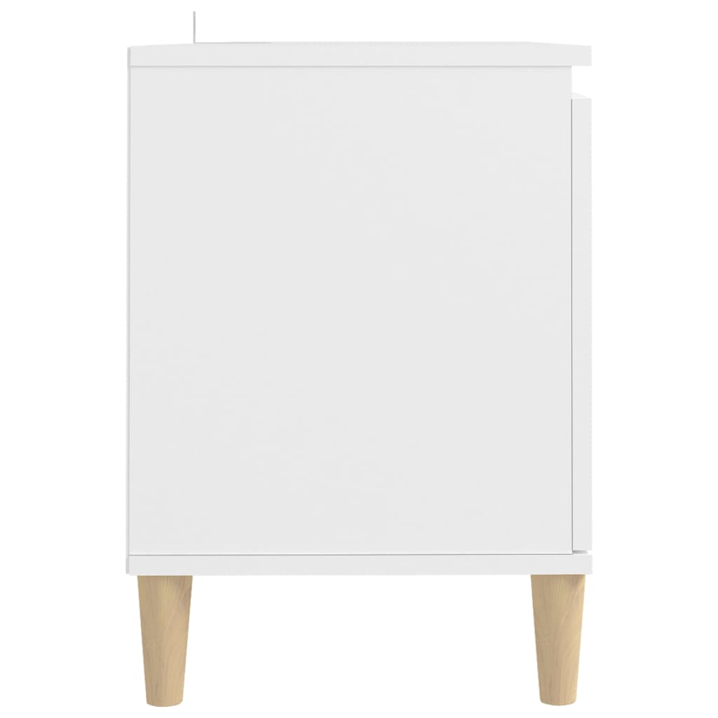 Tv Cabinet With Solid Wood Legs White 103.5X35x50 Cm