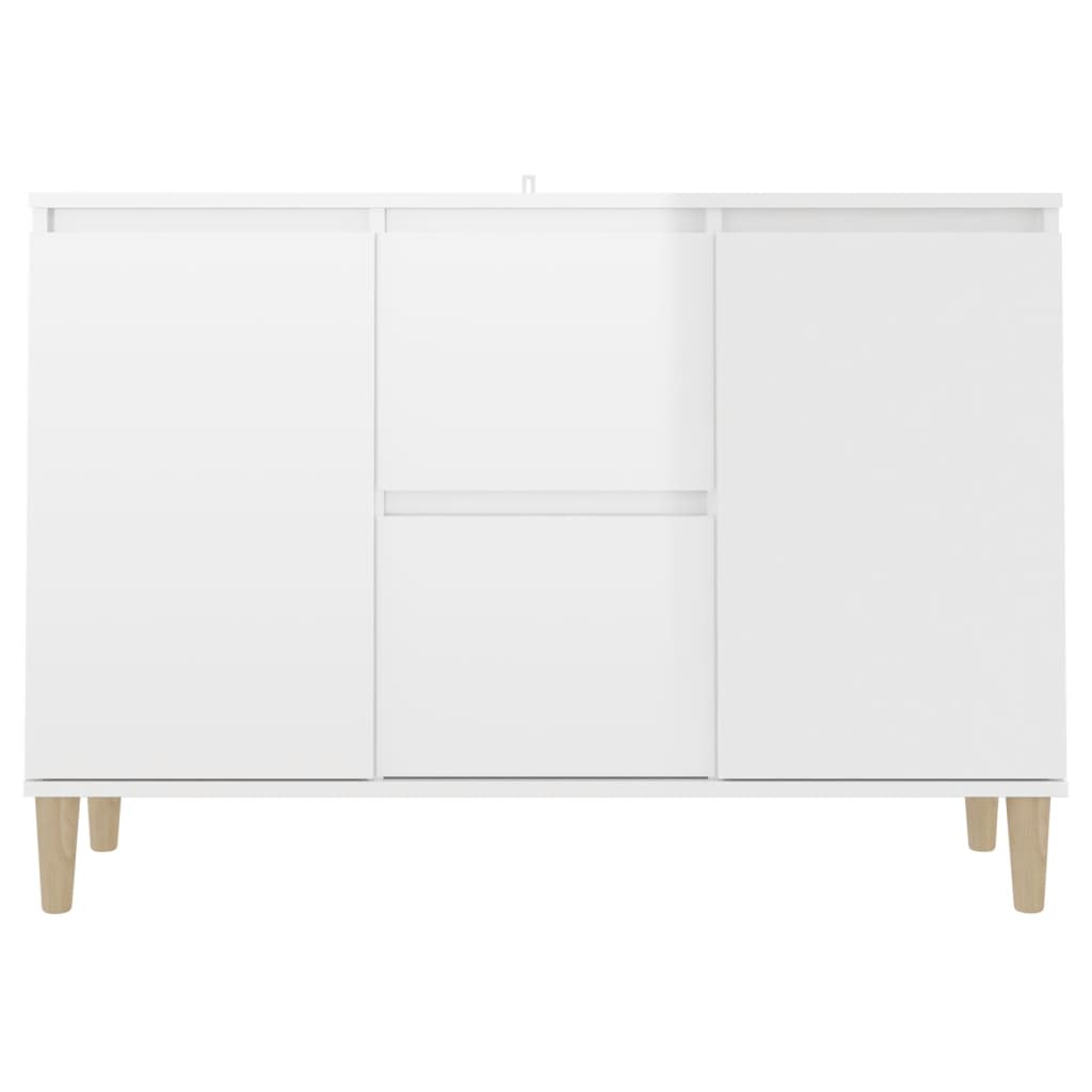 Sideboard High Gloss White 101X35x70 Cm Engineered Wood