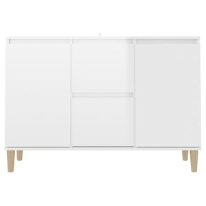 Sideboard High Gloss White 101X35x70 Cm Engineered Wood