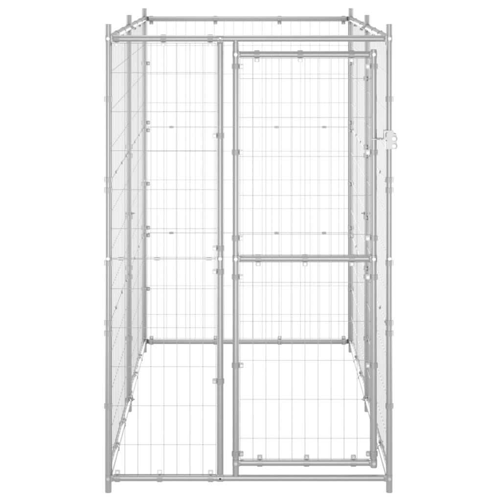 Outdoor Dog Kennel Galvanised Steel 110X220x180 Cm