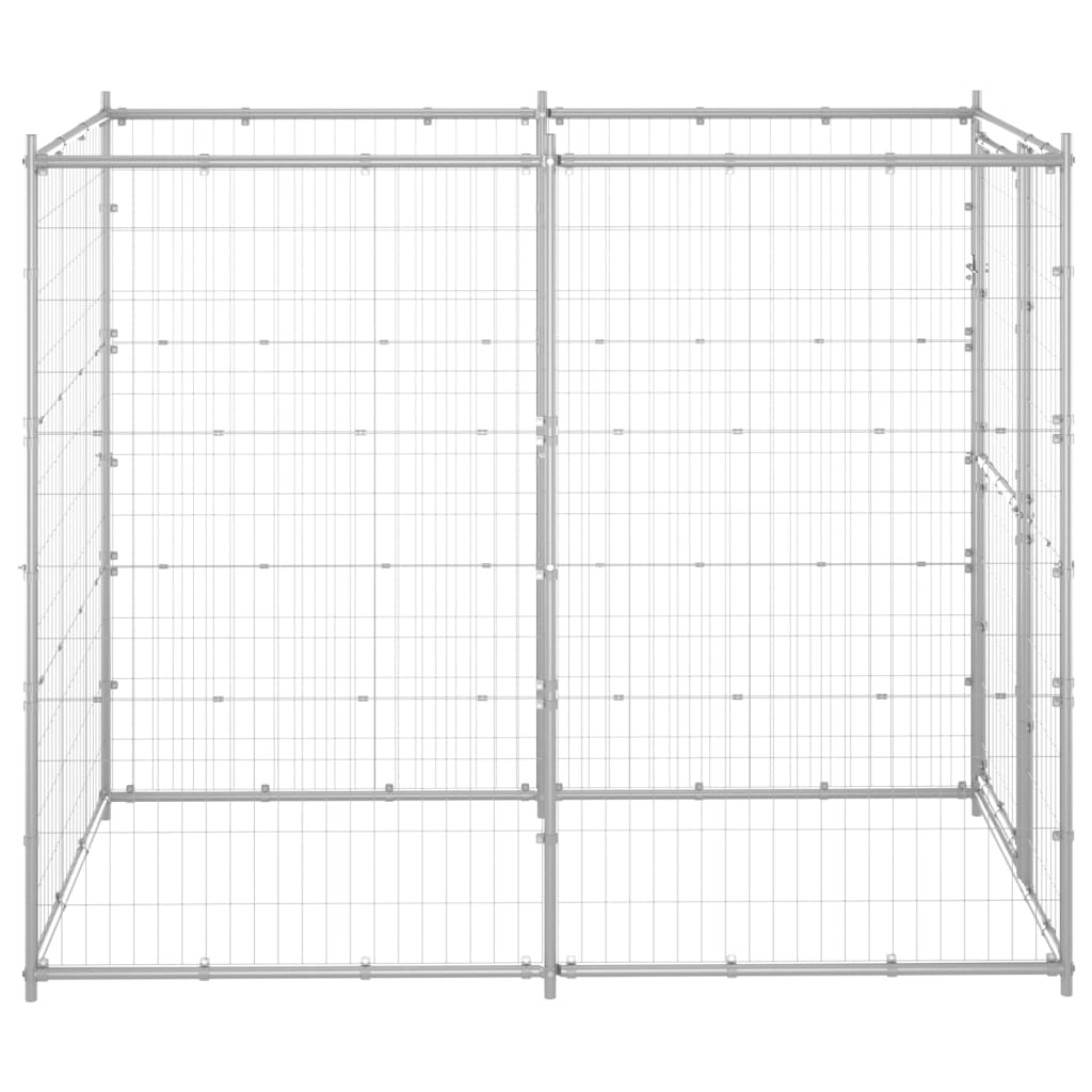 Outdoor Dog Kennel Galvanised Steel 110X220x180 Cm