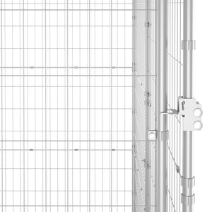 Outdoor Dog Kennel Galvanised Steel 110X220x180 Cm