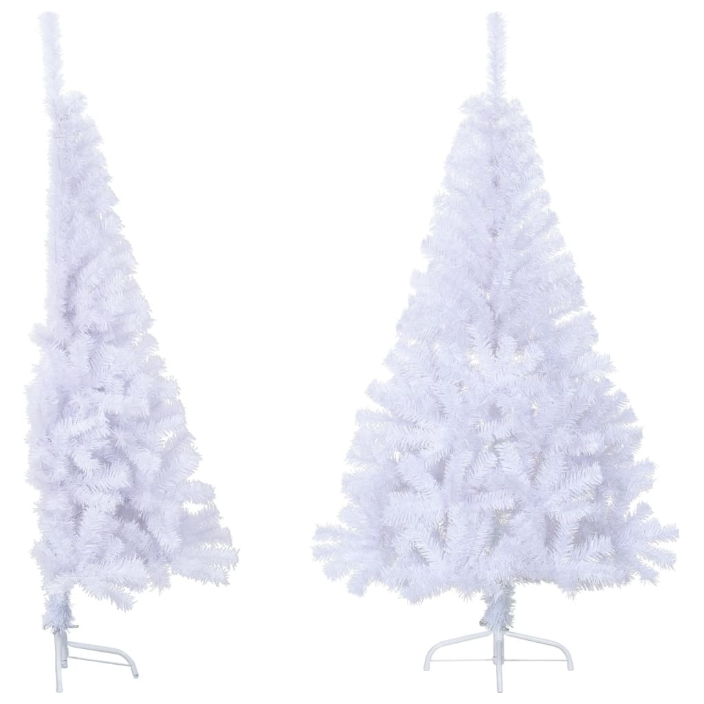 Artificial Half Christmas Tree With Stand White 150 Cm Pvc