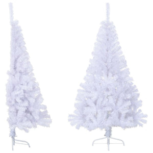 Artificial Half Christmas Tree With Stand White 150 Cm Pvc