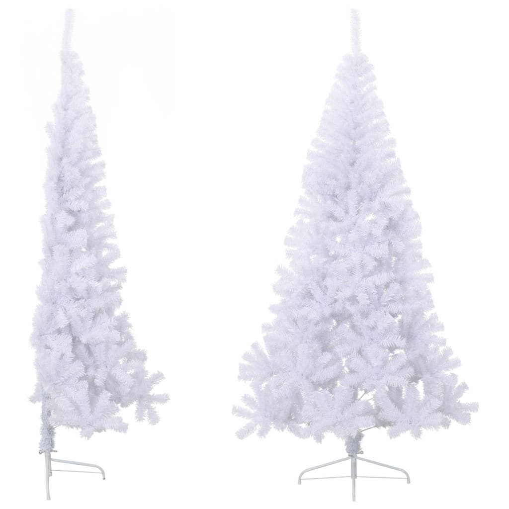 Artificial Half Christmas Tree With Stand White 180 Cm Pvc