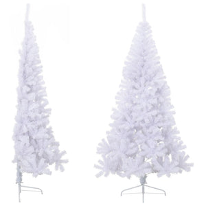 Artificial Half Christmas Tree With Stand White 180 Cm Pvc
