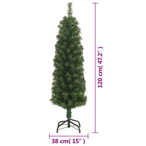 Slim Artificial Christmas Tree With Stand Green 120 Cm Pvc