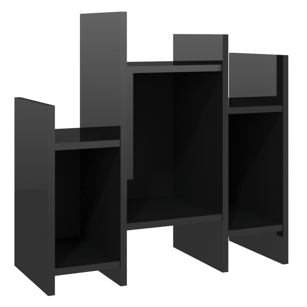 Side Cabinet High Gloss Black 60X26x60 Cm Engineered Wood