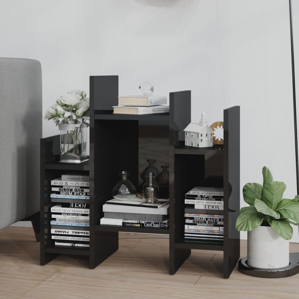 Side Cabinet High Gloss Black 60X26x60 Cm Engineered Wood