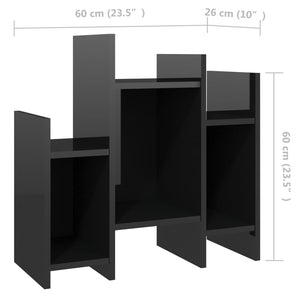 Side Cabinet High Gloss Black 60X26x60 Cm Engineered Wood