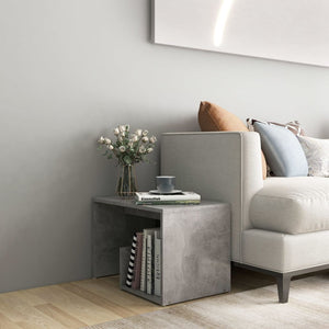 Side Table Concrete Grey 59X36x38 Cm Engineered Wood