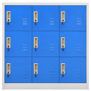 Locker Cabinet Light Grey And Blue 90X45x92.5 Cm Steel