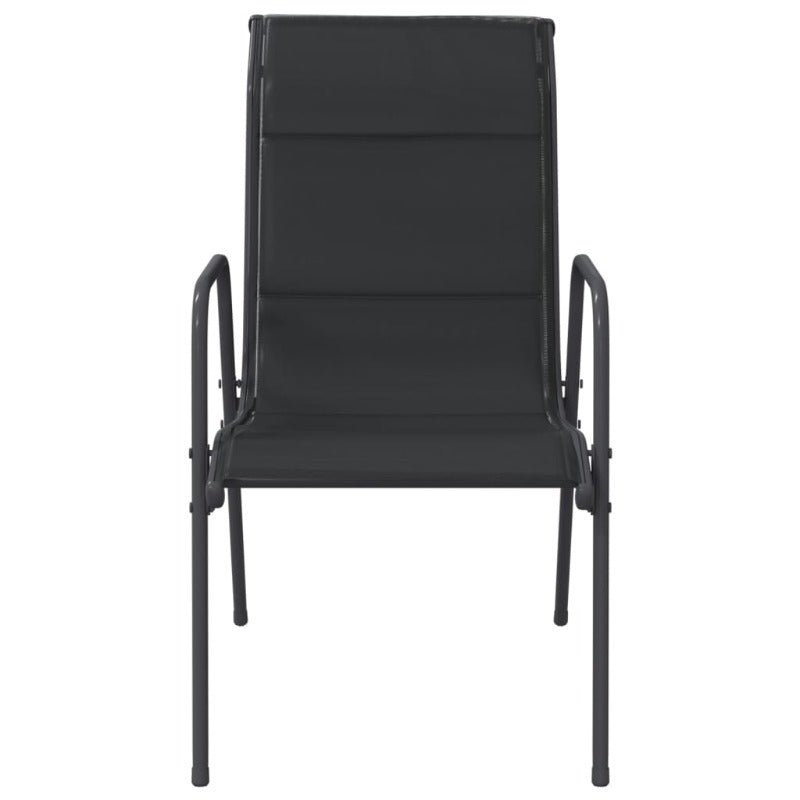 Garden Chairs 4 Pcs Steel And Textilene Black