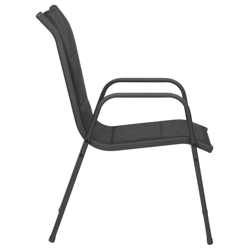 Garden Chairs 4 Pcs Steel And Textilene Black