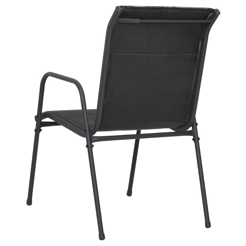 Garden Chairs 4 Pcs Steel And Textilene Black