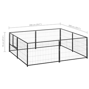 Dog Kennel Black 4 M Steel