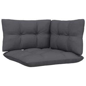 3 Piece Garden Lounge Set With Cushions Black Solid Pinewood