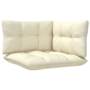 3 Piece Garden Lounge Set With Cream Cushions Solid Pinewood