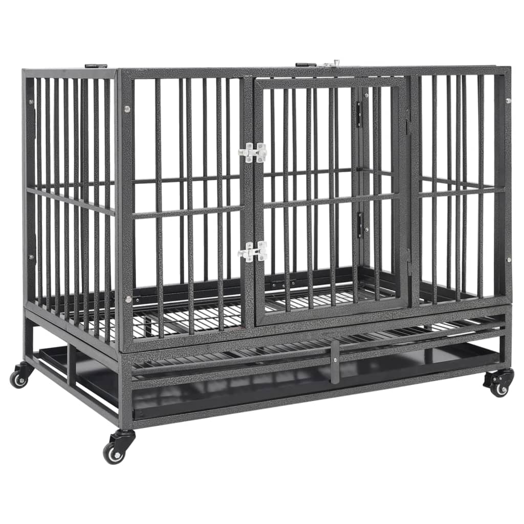 Dog Cage With Wheels Steel 102X72x85 Cm