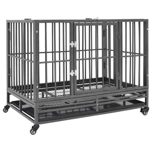 Dog Cage With Wheels Steel 102X72x85 Cm