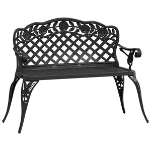 Garden Bench 108 Cm Cast Aluminium Black