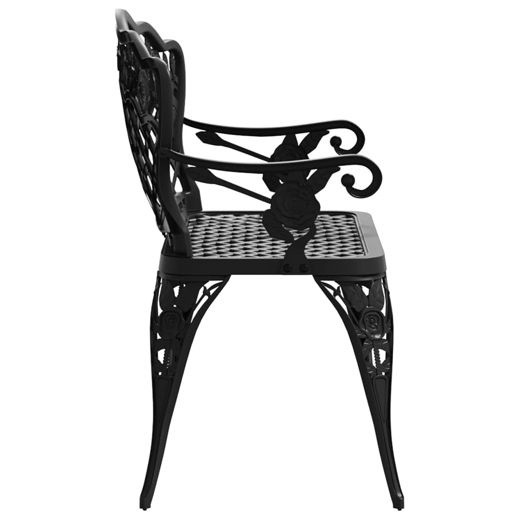 Garden Bench 108 Cm Cast Aluminium Black